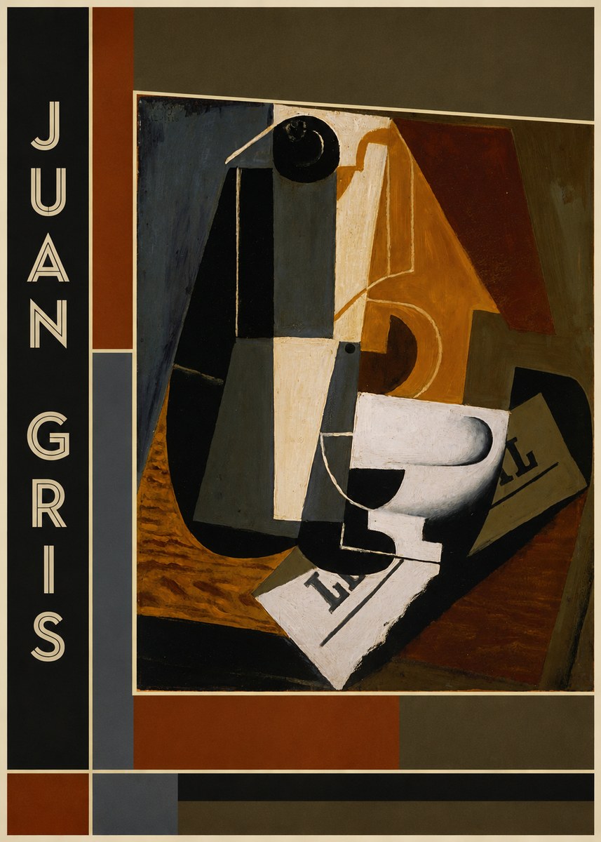 Juan Gris Glass and Bottle No2 - Plakát