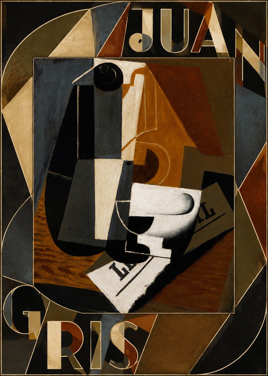 Juan Gris Glass and Bottle No5 - Plakát
