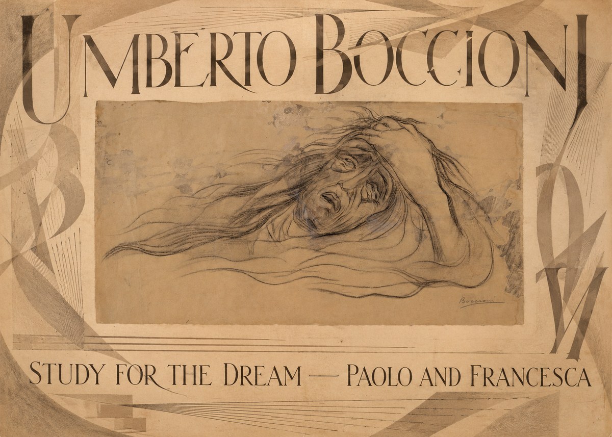 Umberto Boccioni Study for the Dream — Paolo and Francesca No6 - Plakát