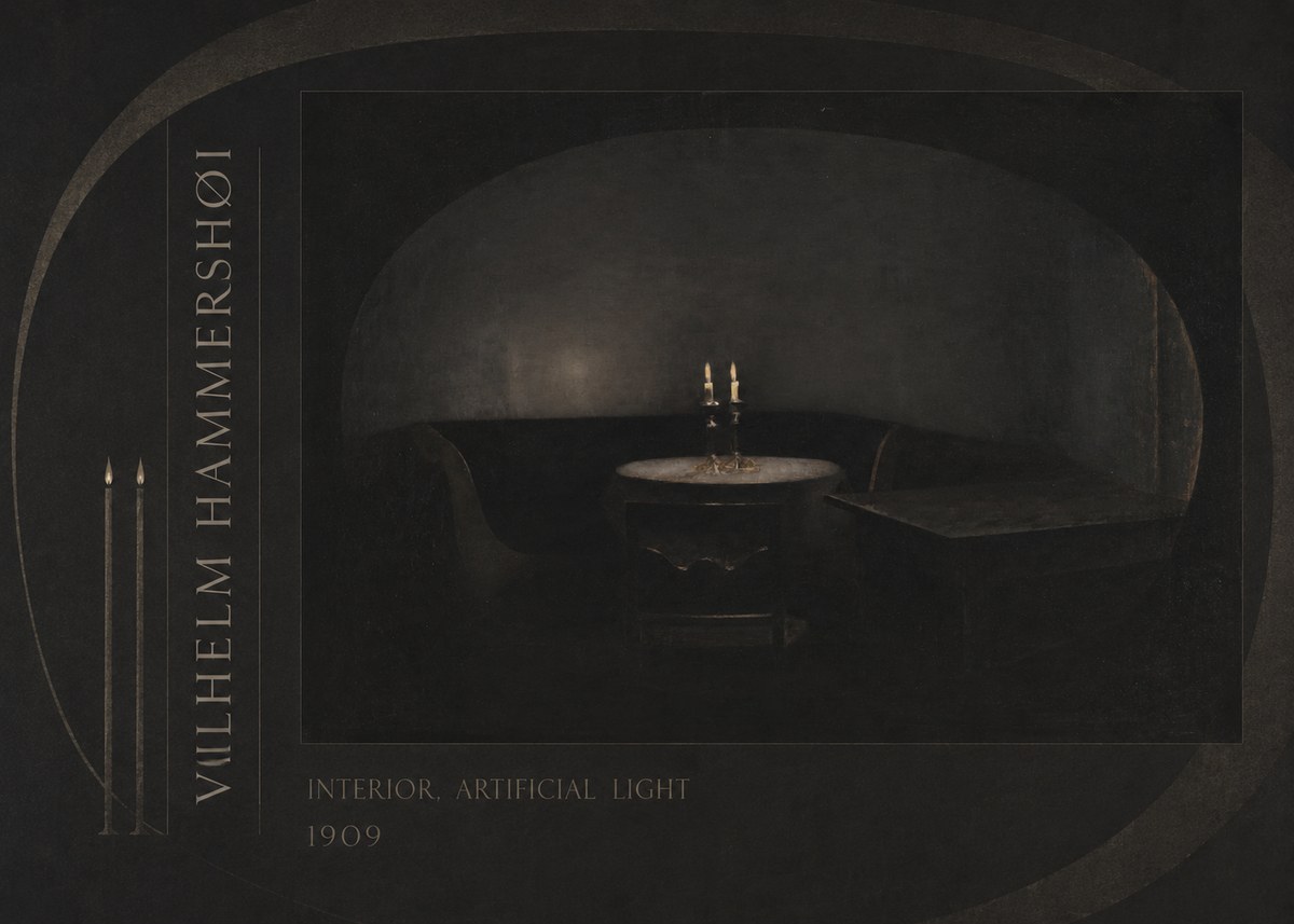 Vilhelm Hammershøi Interior, Artificial Light No6 - Plakát