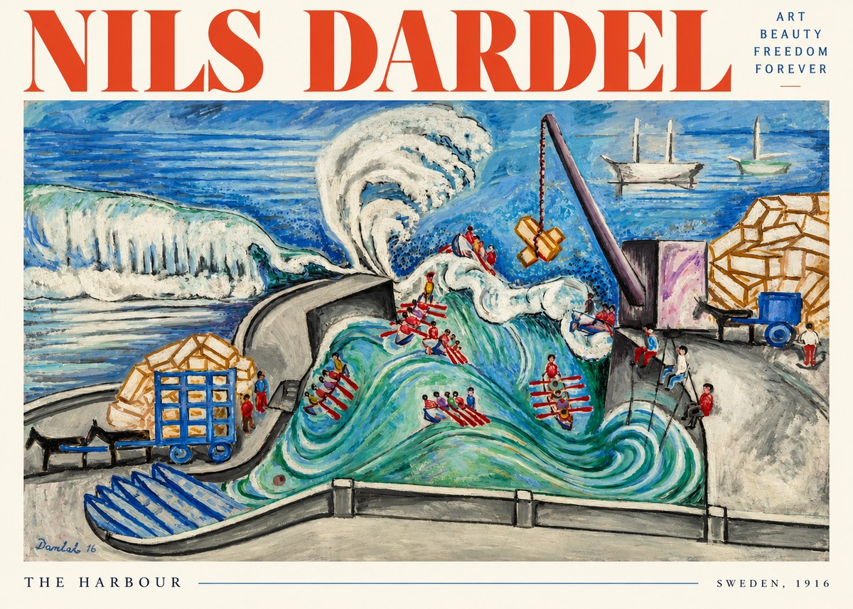 Nils Dardel The Harbour No2 - Plakát