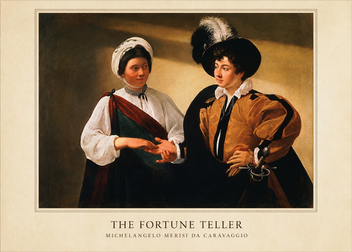 Michelangelo Merisi da Caravaggio The Fortune Teller III No6 - Plakát