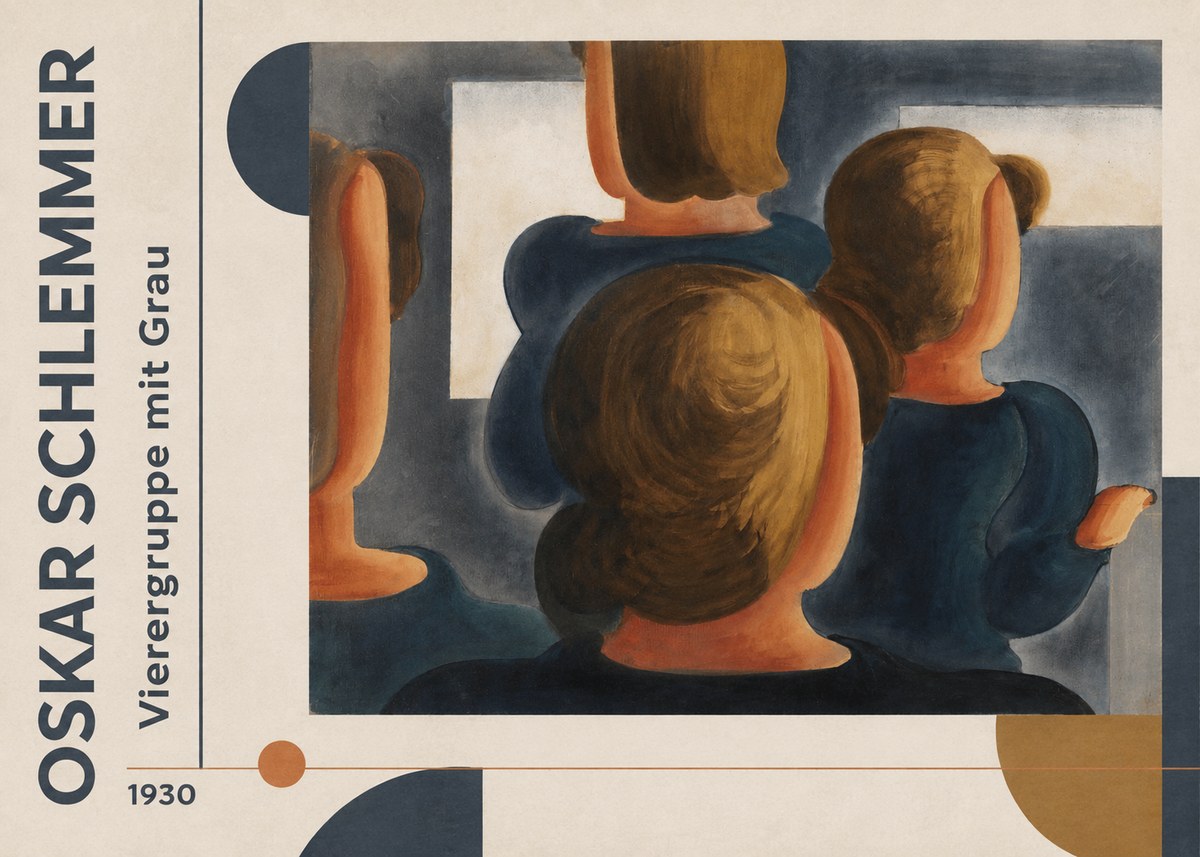 Oskar Schlemmer Vierergruppe Mit Grau No3 - Plakát