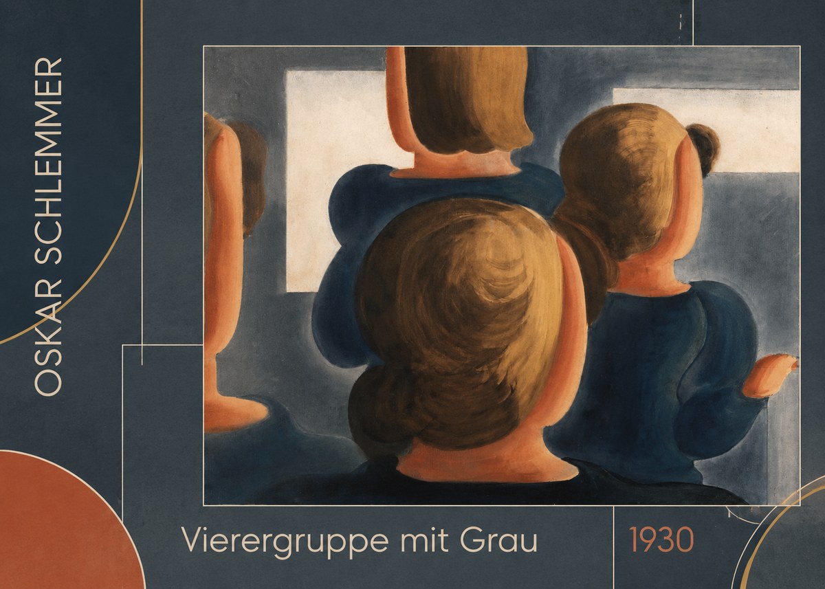 Oskar Schlemmer Vierergruppe Mit Grau No5 - Plakát