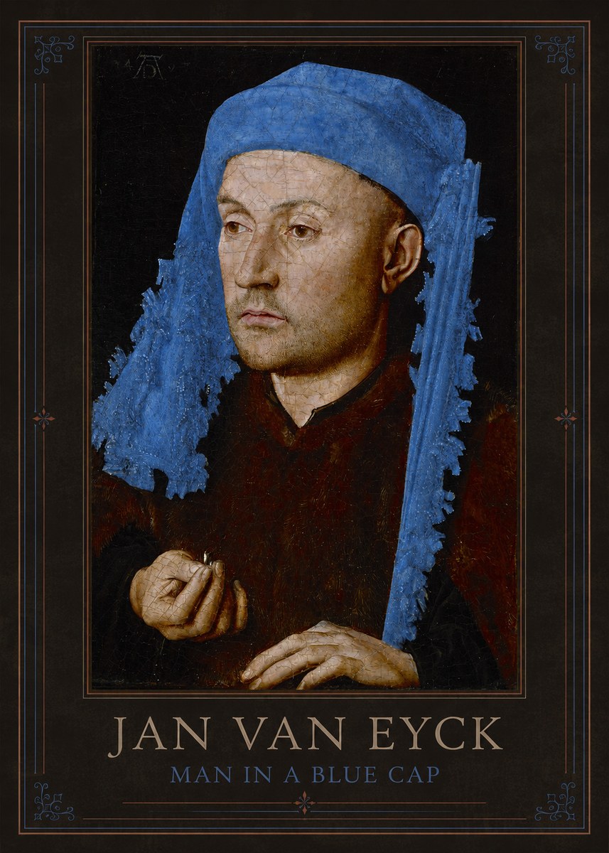 Jan van Eyck Man in a Blue Cap I No1 - Plakát