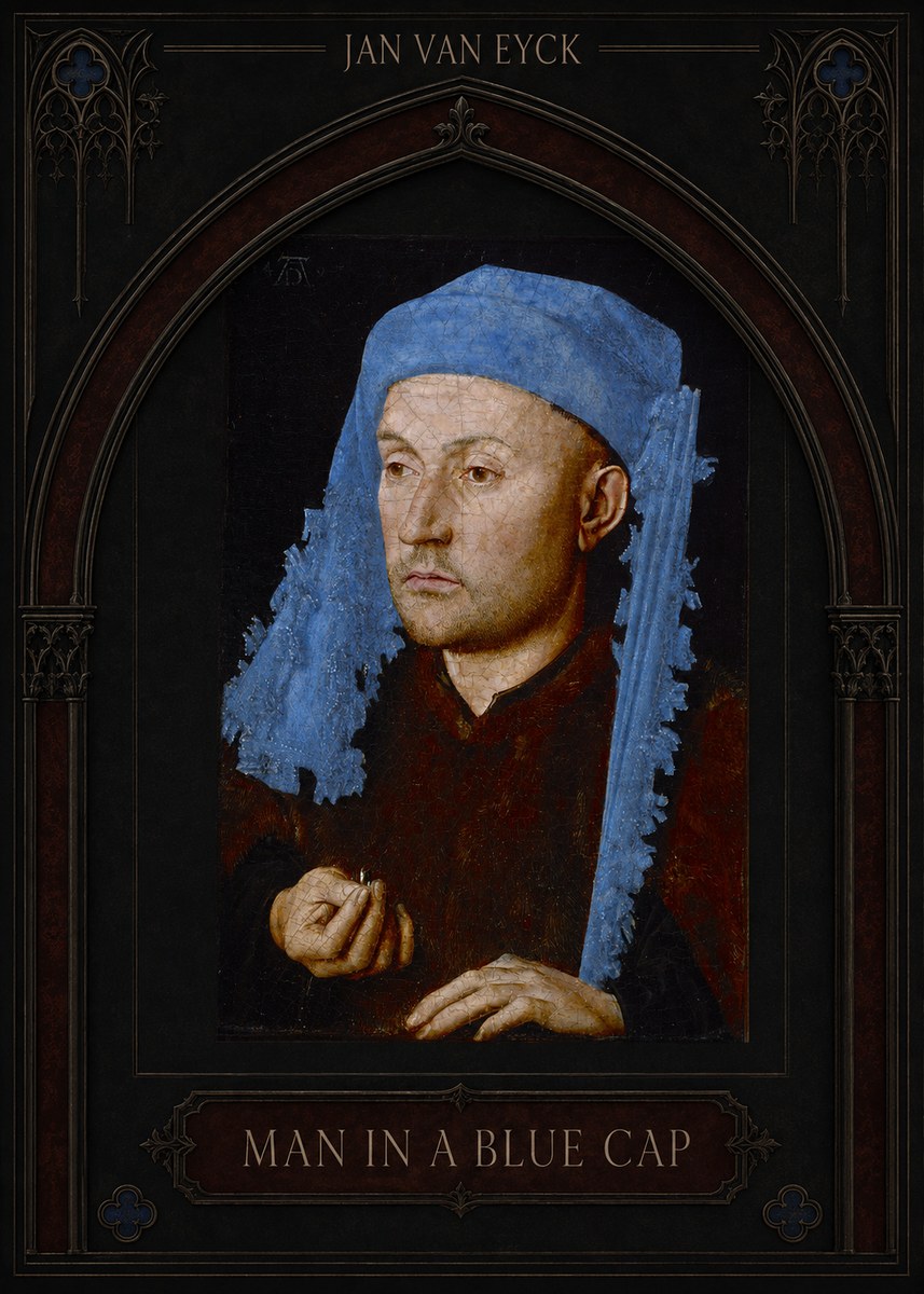 Jan van Eyck Man in a Blue Cap I No3 - Plakát