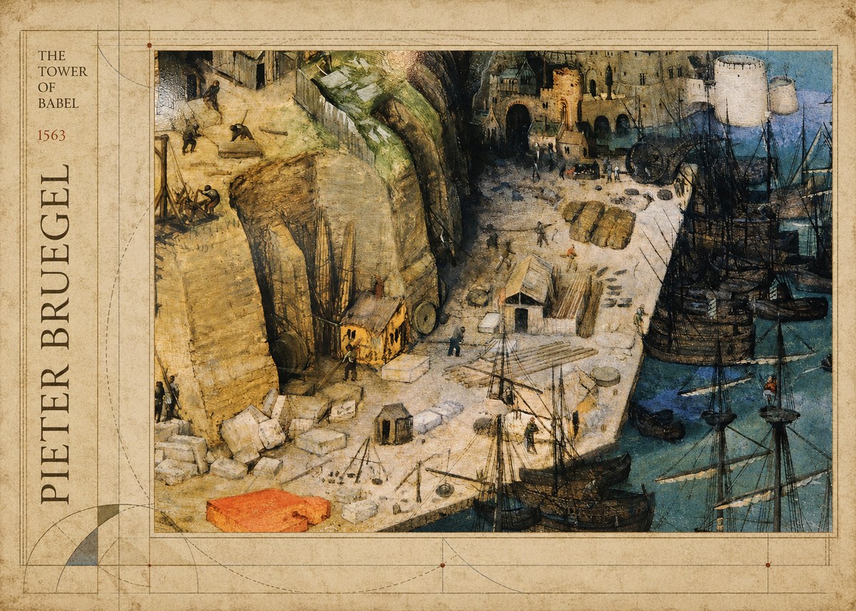Pieter Bruegel The Tower of Babel XVIII No2 - Plakát