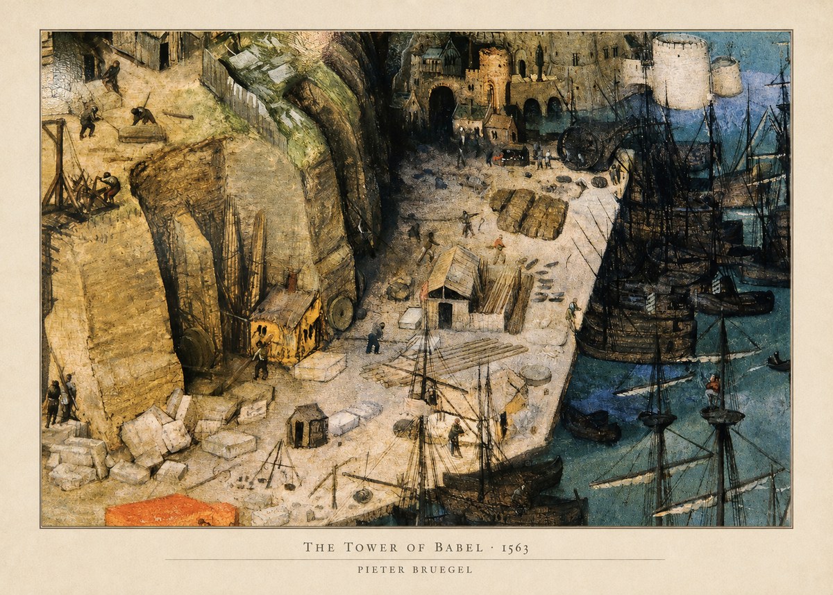 Pieter Bruegel The Tower of Babel XVIII No5 - Plakát