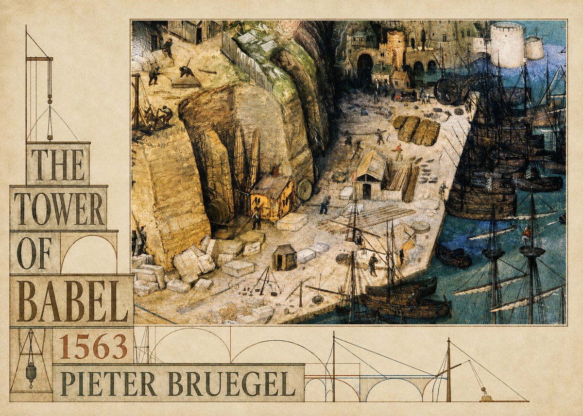 Pieter Bruegel The Tower of Babel XVIII No6 - Plakát