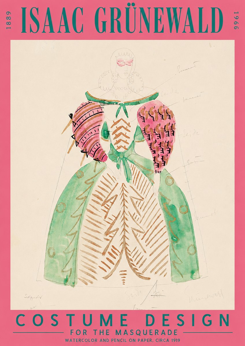 Isaac Grünewald Costume Design for the Masquerade No2 - Plakát