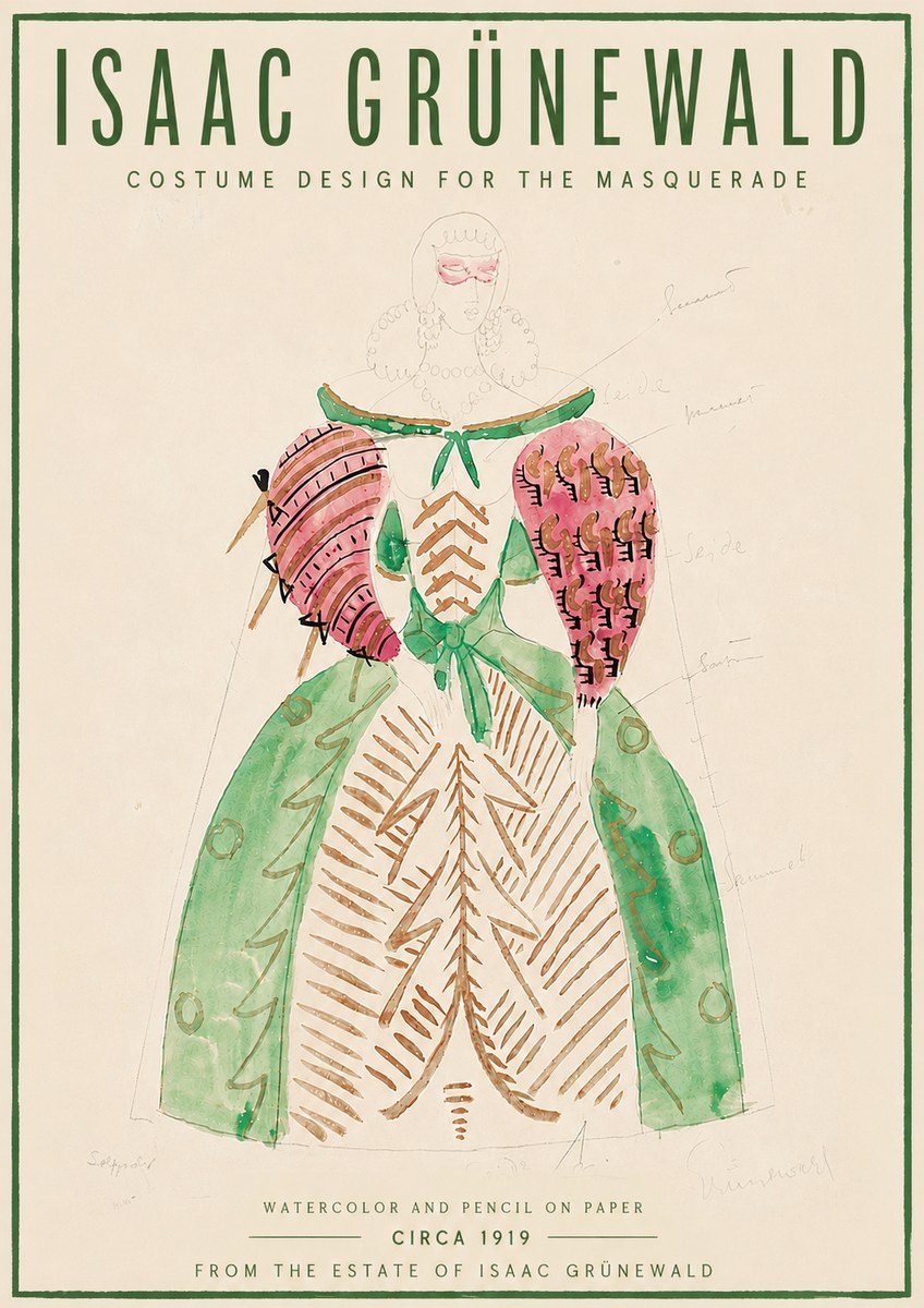 Isaac Grünewald Costume Design for the Masquerade No6 - Plakát