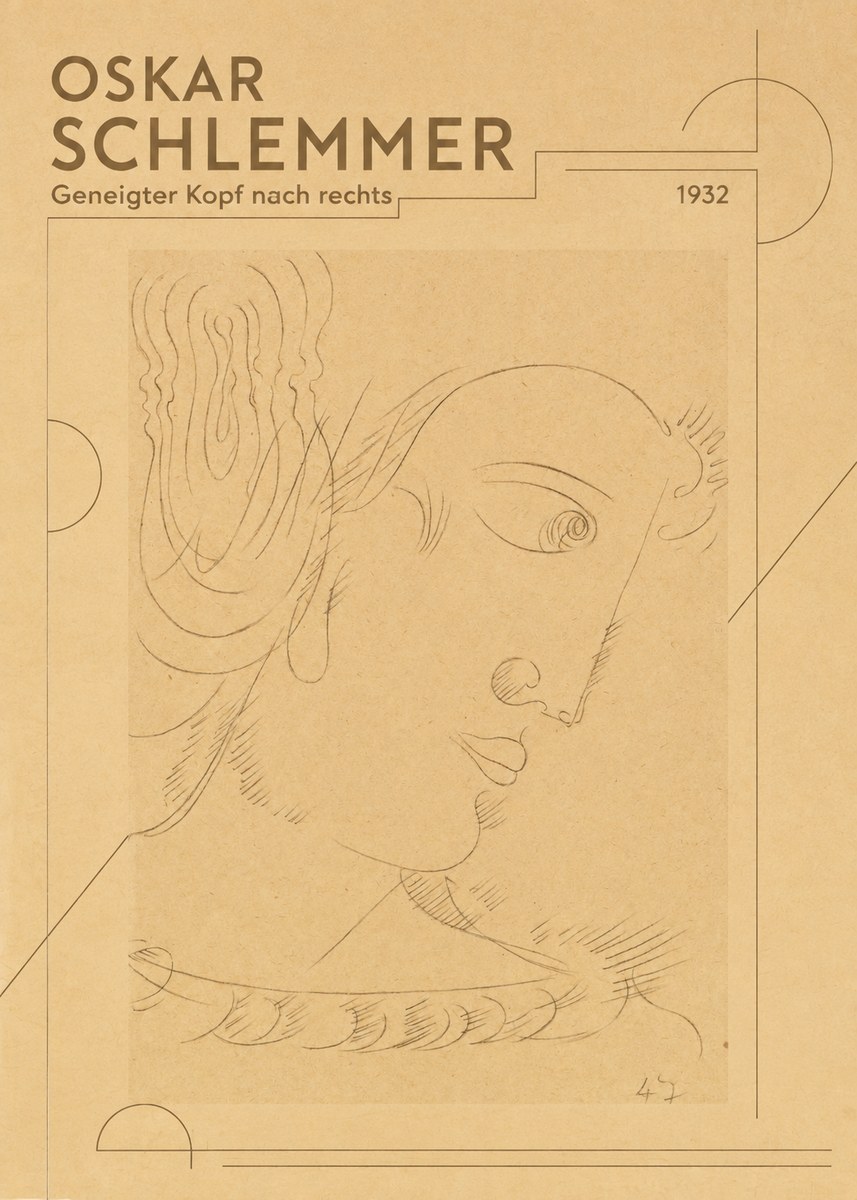 Oskar Schlemmer Geneigter Kopf Nach Rechts No3 - Plakát