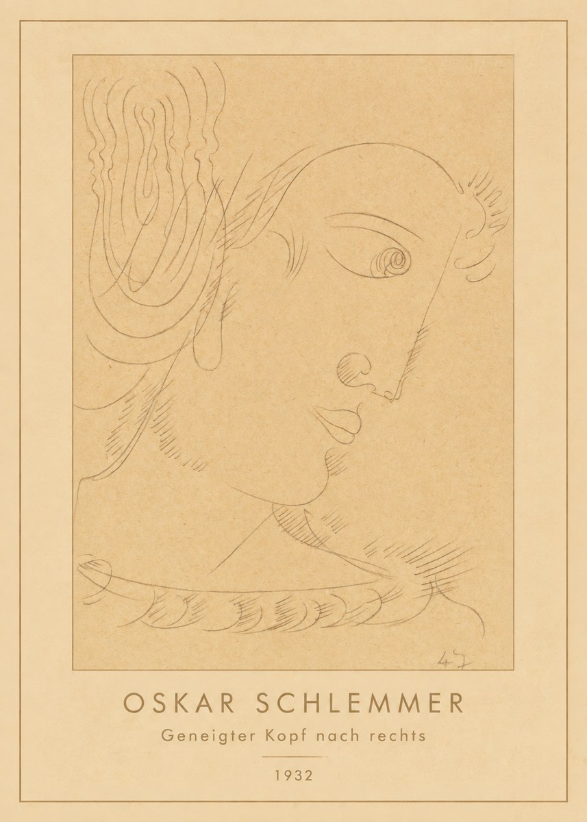 Oskar Schlemmer Geneigter Kopf Nach Rechts No4 - Plakát