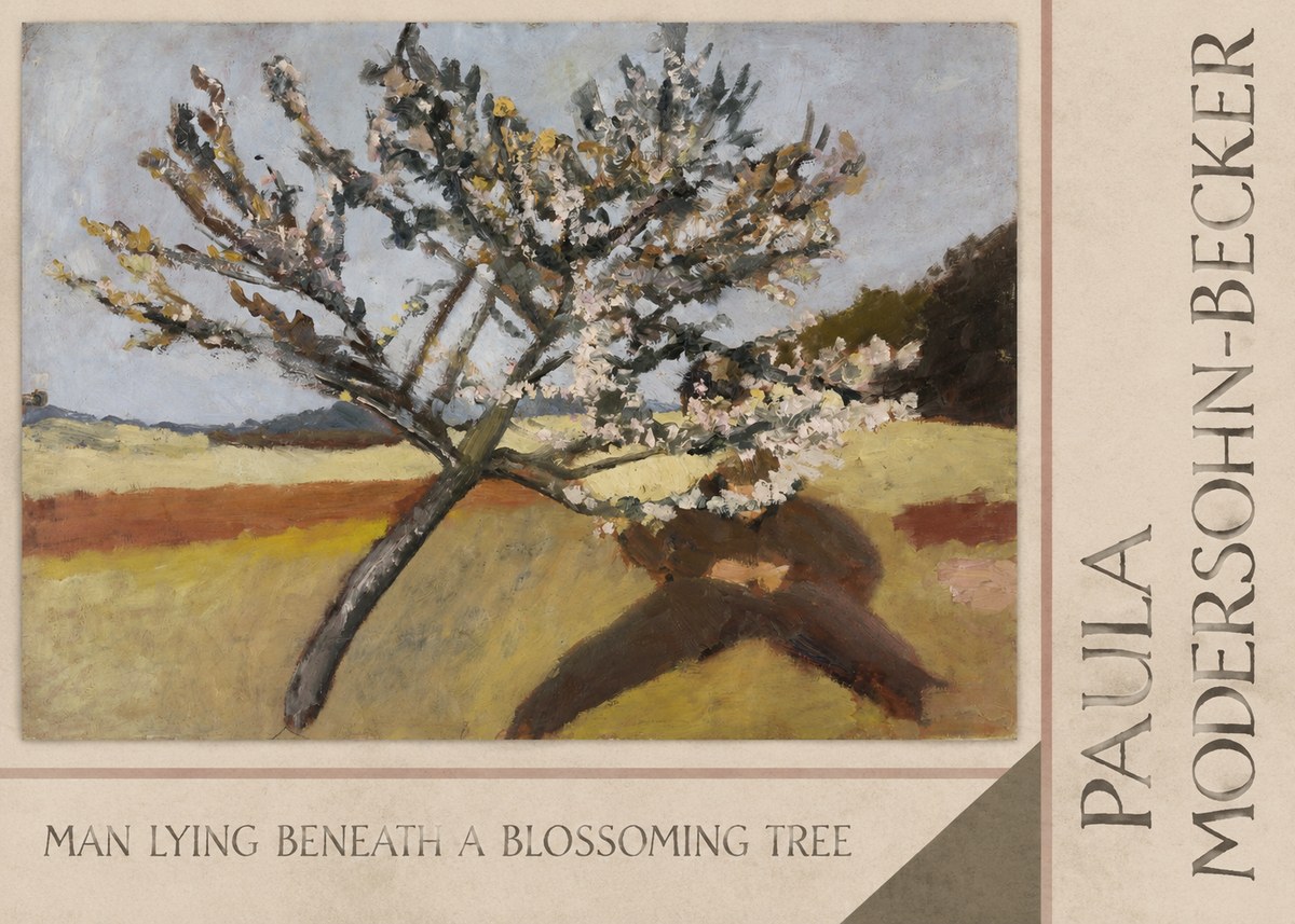 Paula Modersohn-Becker Man Lying Beneath a Blossoming Tree No2 - Plakát