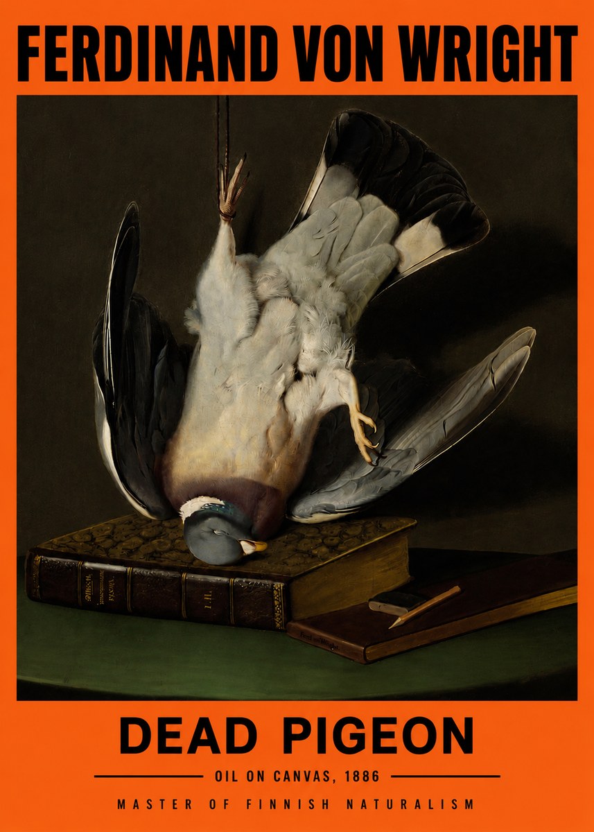 Ferdinand von Wright Dead Pigeon No3 - Plakát