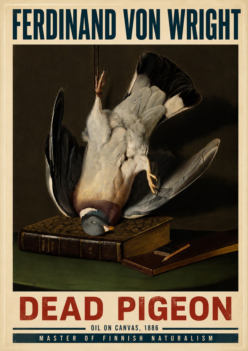 Ferdinand von Wright Dead Pigeon No6 - Plakát