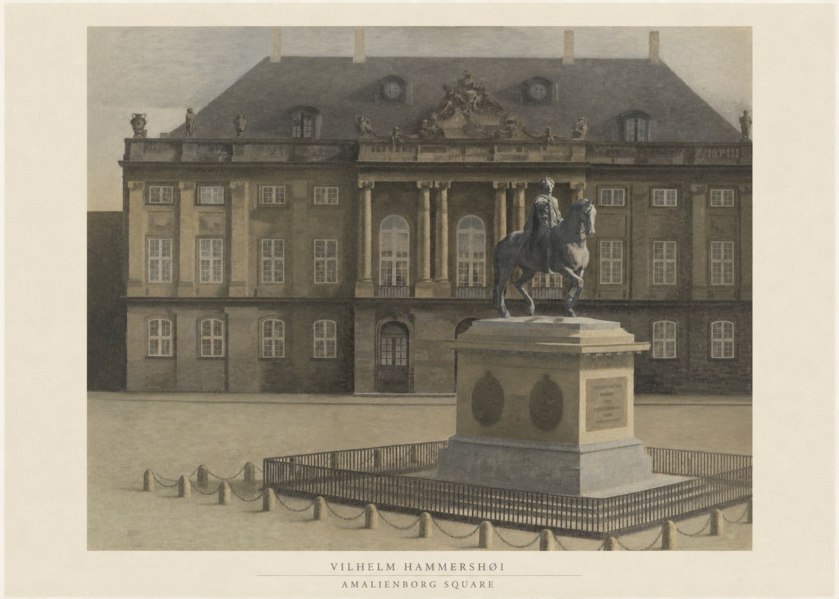 Vilhelm Hammershøi Amalienborg Square II No6 - Plakát
