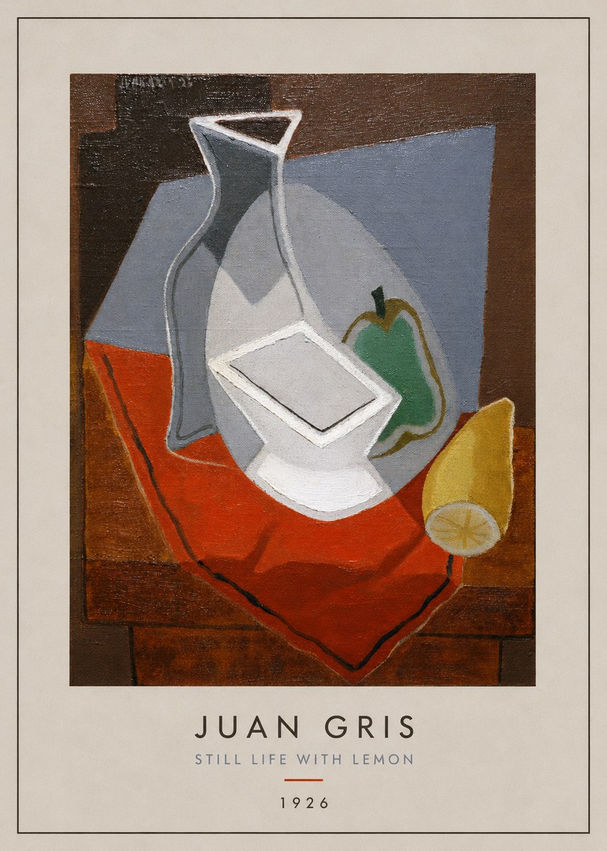 Juan Gris Still Life with Lemon No4 - Plakát