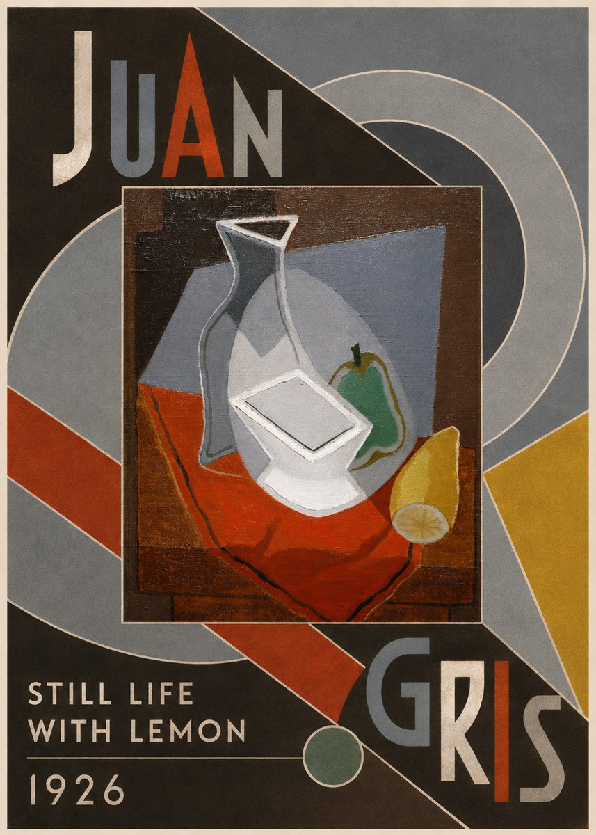 Juan Gris Still Life with Lemon No5 - Plakát