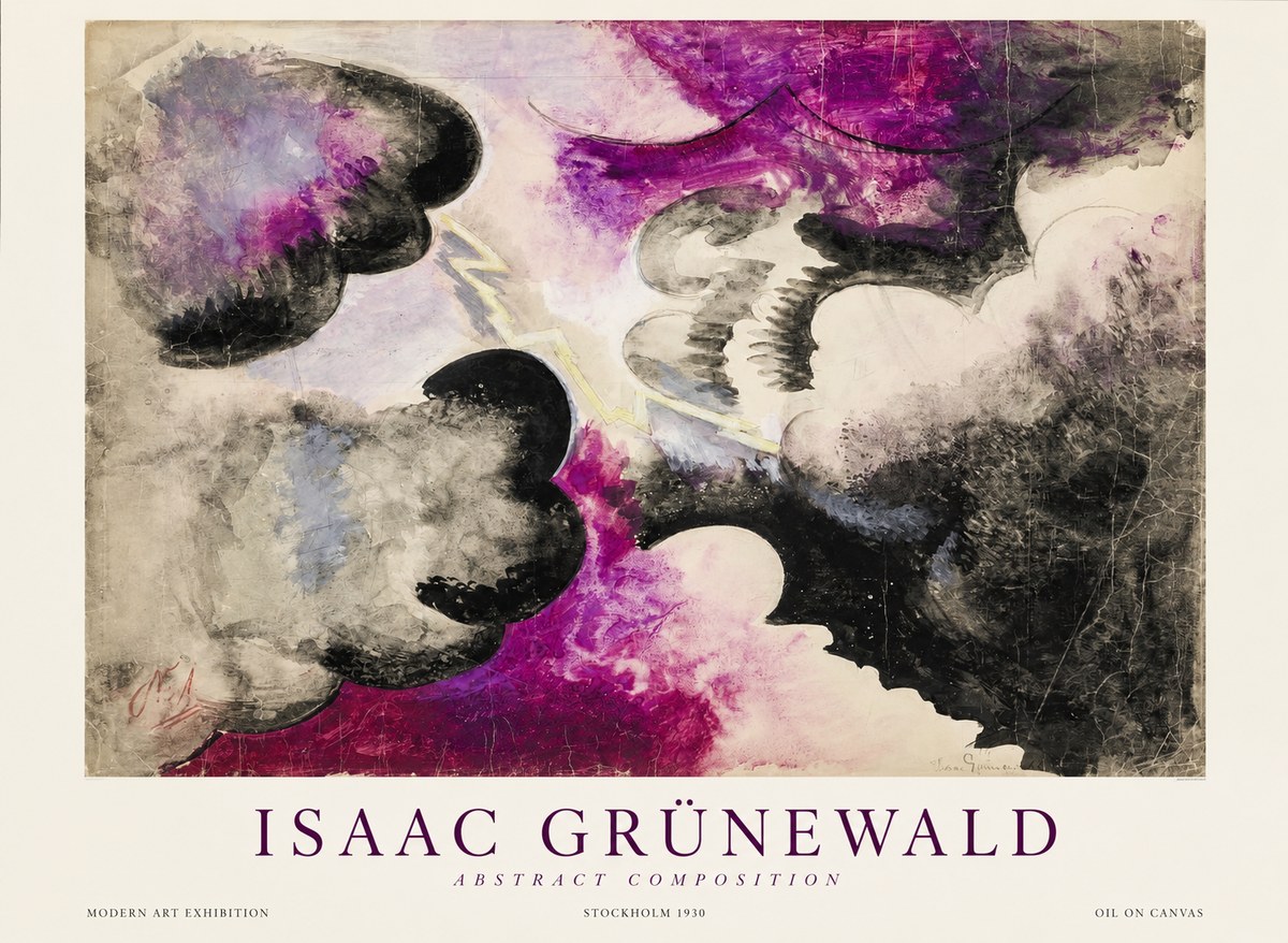 Isaac Grünewald Abstract Composition No1 - Plakát