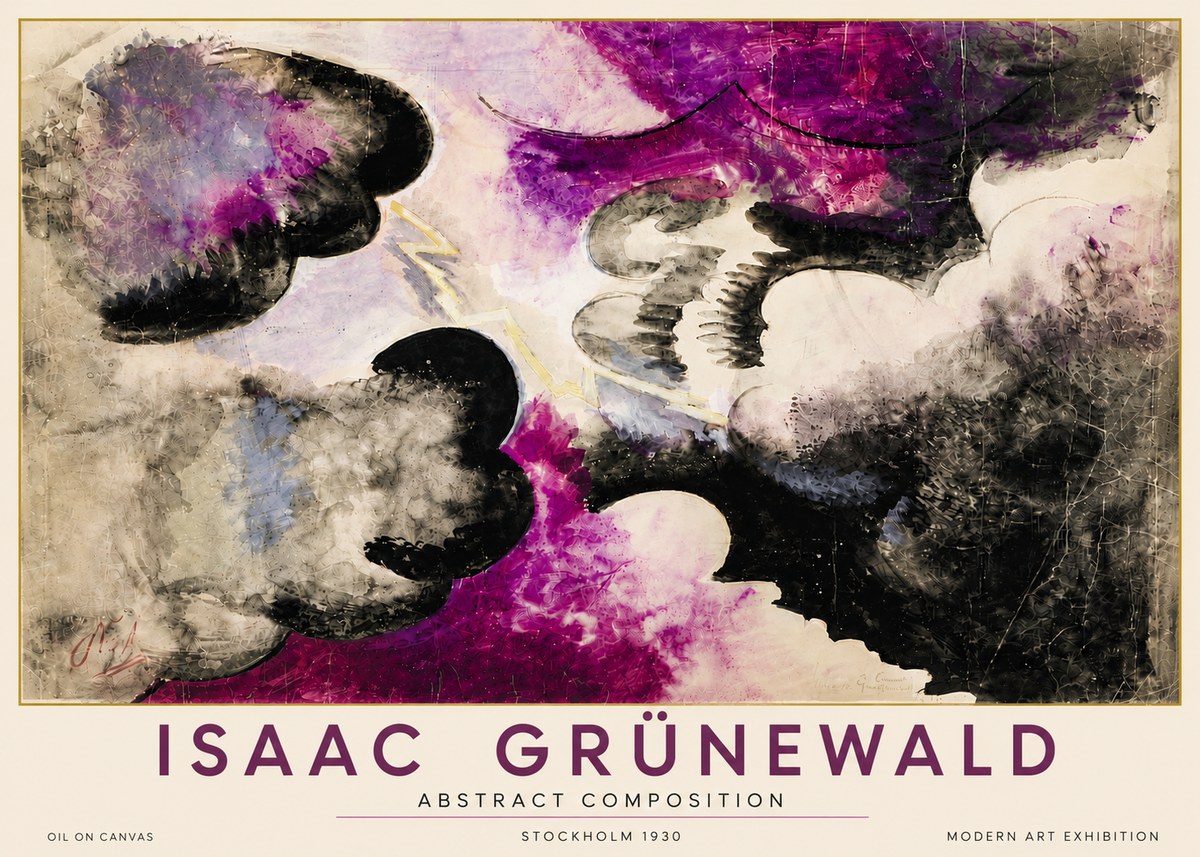Isaac Grünewald Abstract Composition No6 - Plakát