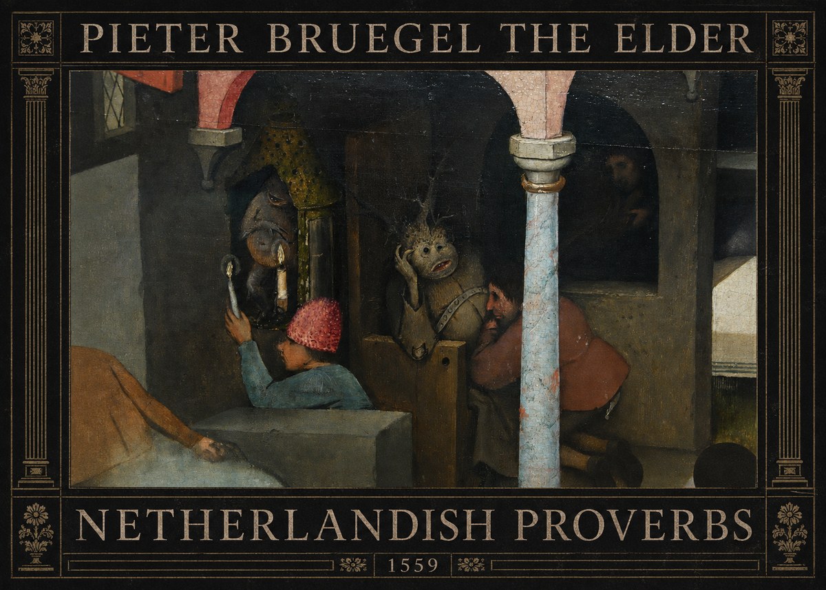 Pieter Bruegel Netherlandish Proverbs IX No4 - Plakát