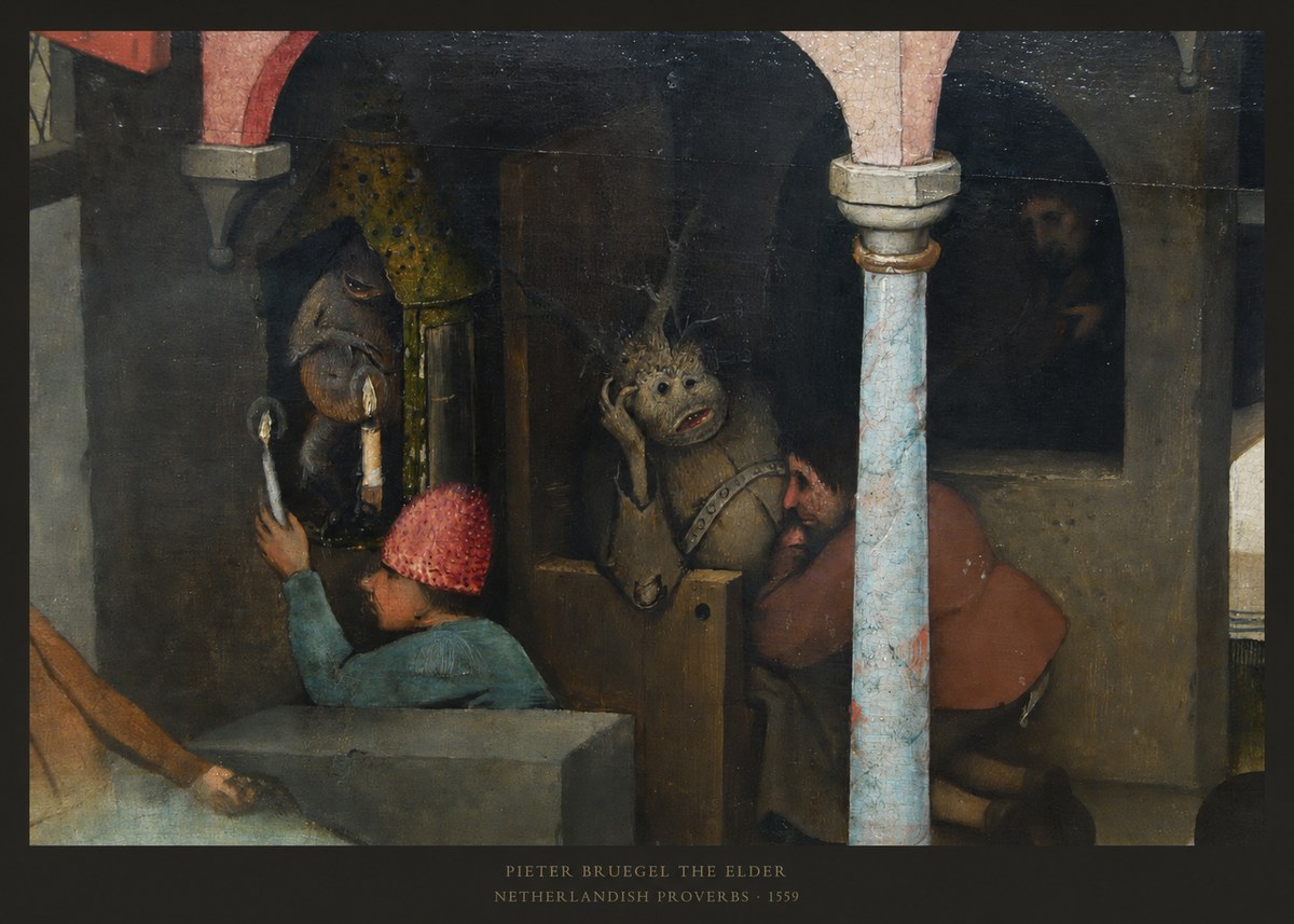 Pieter Bruegel Netherlandish Proverbs IX No6 - Plakát