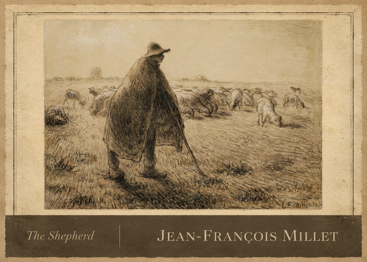Jean-François Millet The Shepherd No3 - Plakát