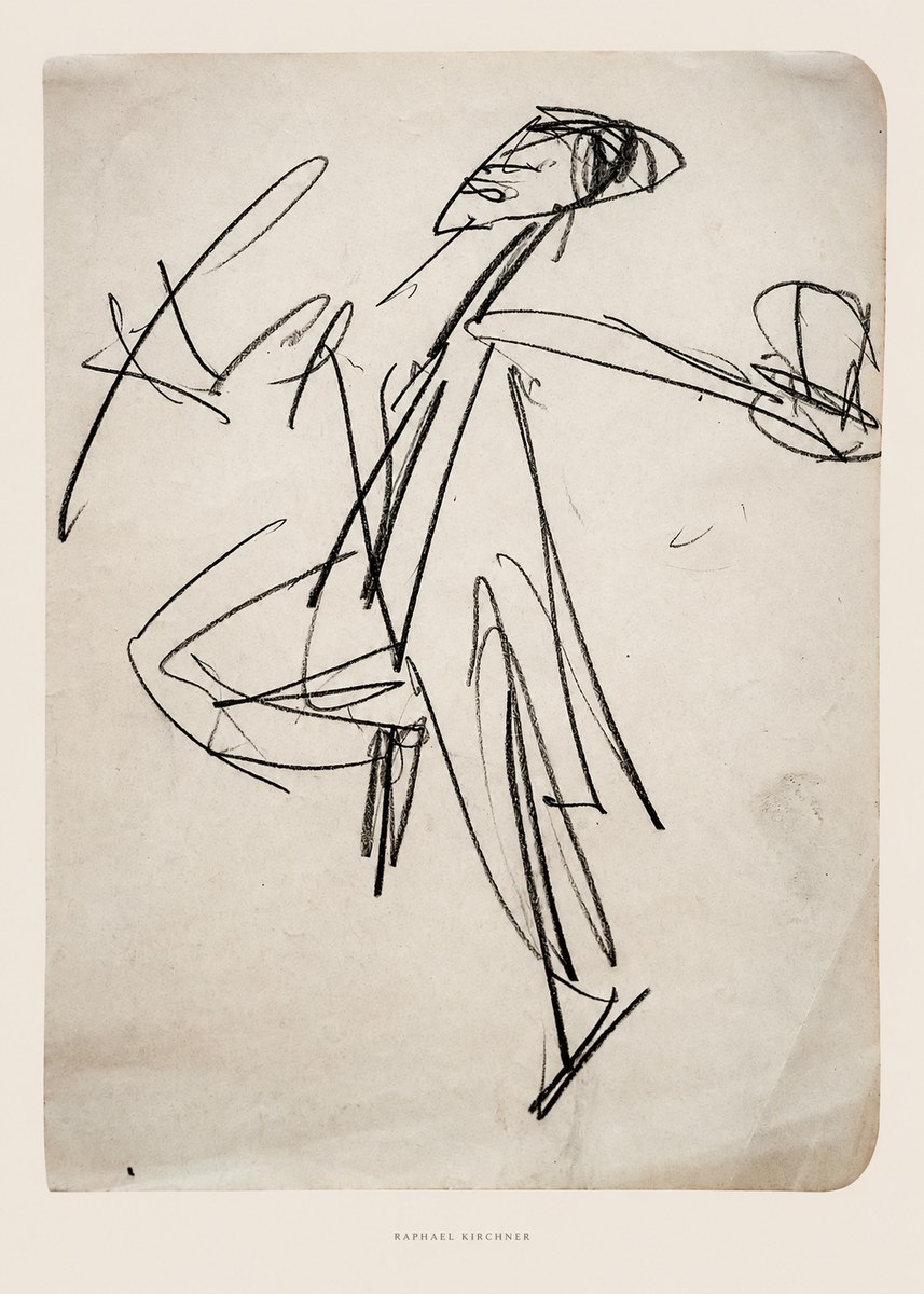 Raphael Kirchner Dynamic Dancer Sketch No6 - Plakát