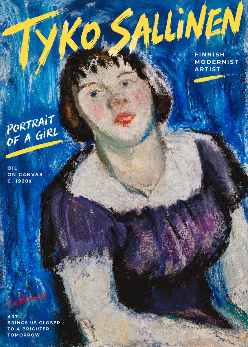 Tyko Sallinen Portrait of a Girl II No4 - Plakát
