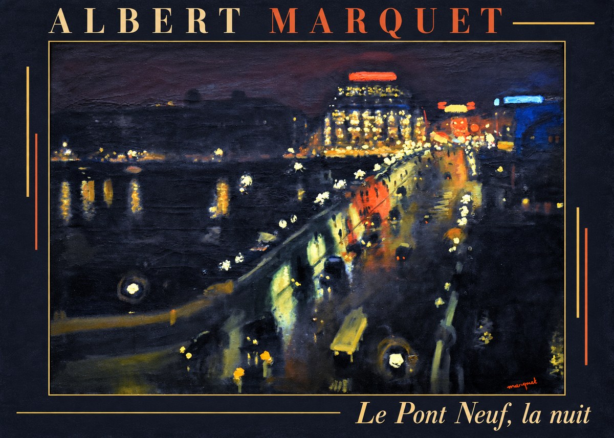 Albert Marquet Le Pont Neuf, La Nuit No1 - Plakát
