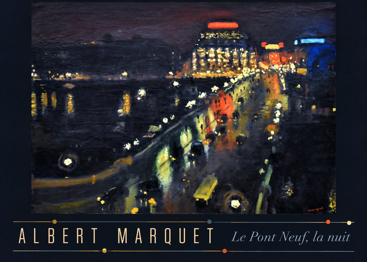 Albert Marquet Le Pont Neuf, La Nuit No4 - Plakát