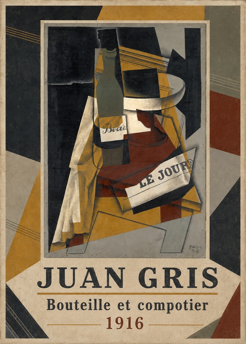 Juan Gris Bouteille Et Compotier No1 - Plakát
