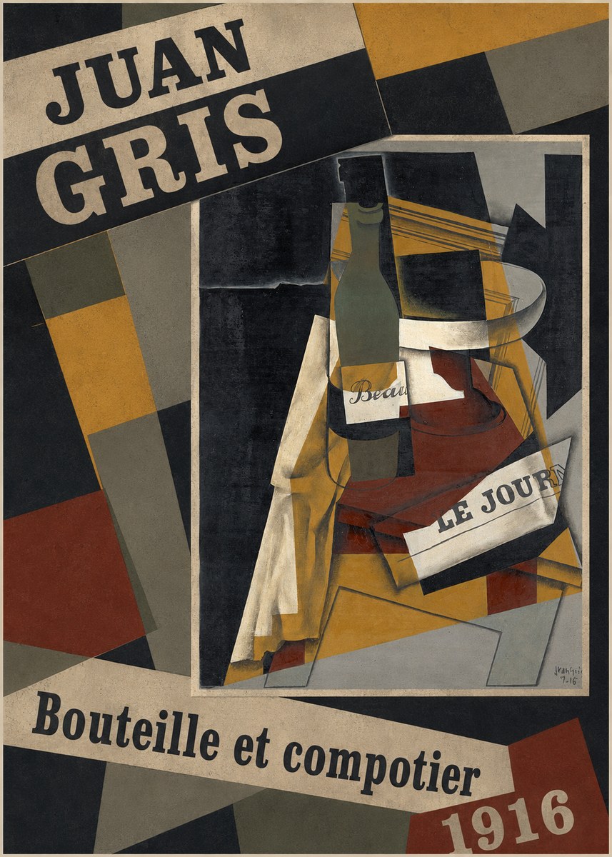 Juan Gris Bouteille Et Compotier No4 - Plakát