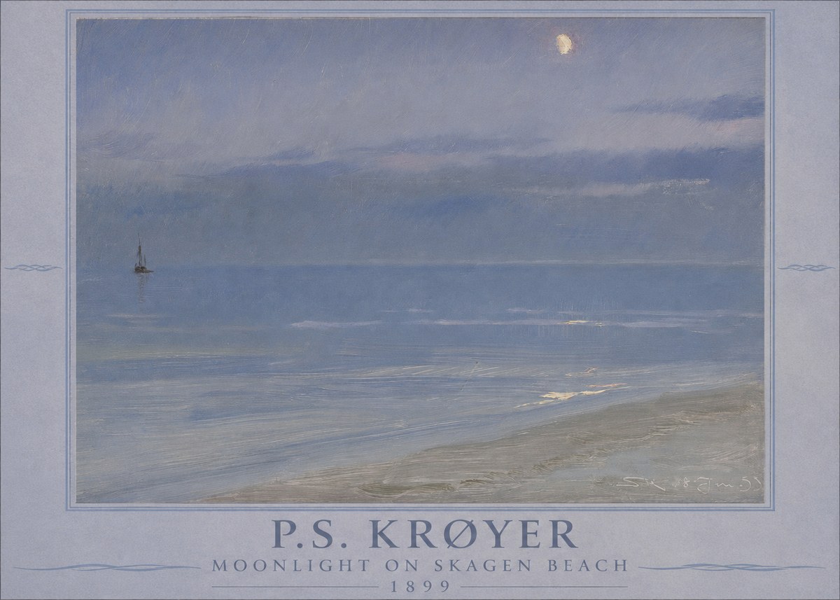 P.S. Krøyer Moonlight on Skagen Beach No1 - Plakát