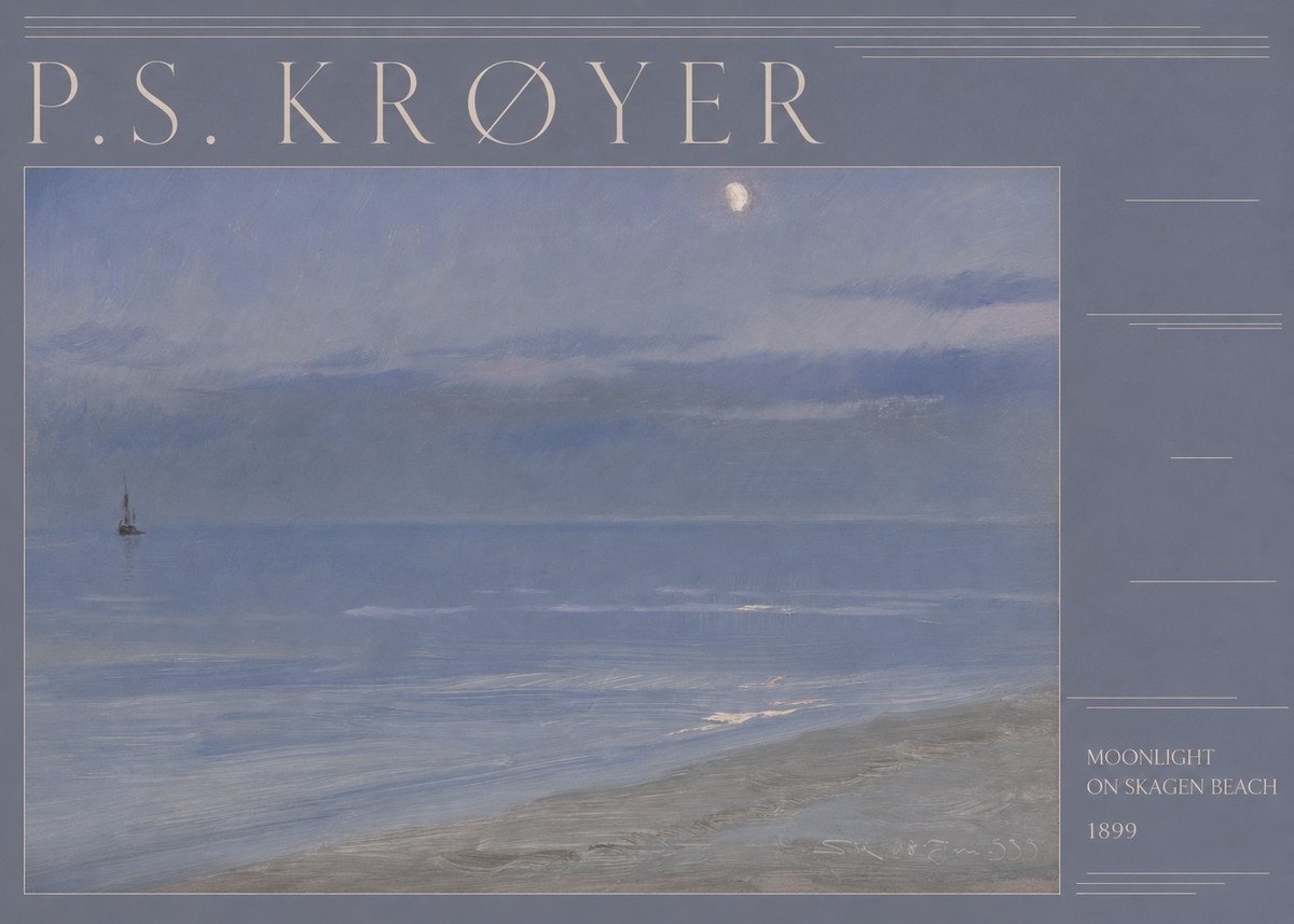 P.S. Krøyer Moonlight on Skagen Beach No5 - Plakát