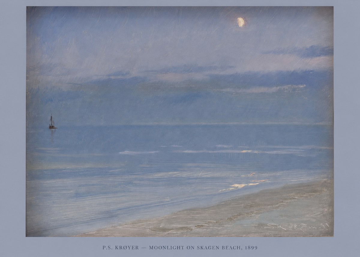 P.S. Krøyer Moonlight on Skagen Beach No6 - Plakát