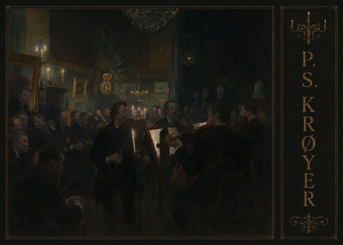 P.S. Krøyer An Evening at Høeberg's Home No2 - Plakát