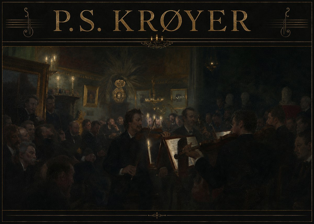 P.S. Krøyer An Evening at Høeberg's Home No3 - Plakát