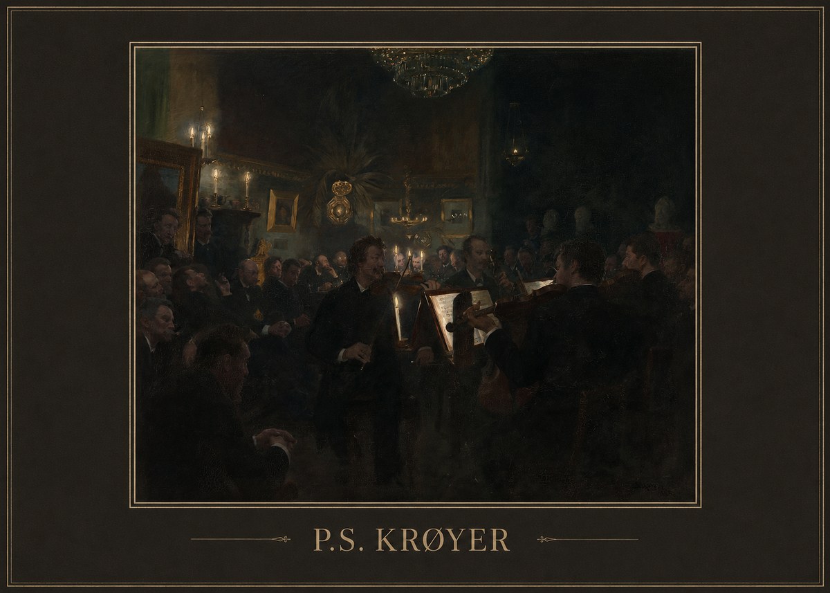 P.S. Krøyer An Evening at Høeberg's Home No4 - Plakát