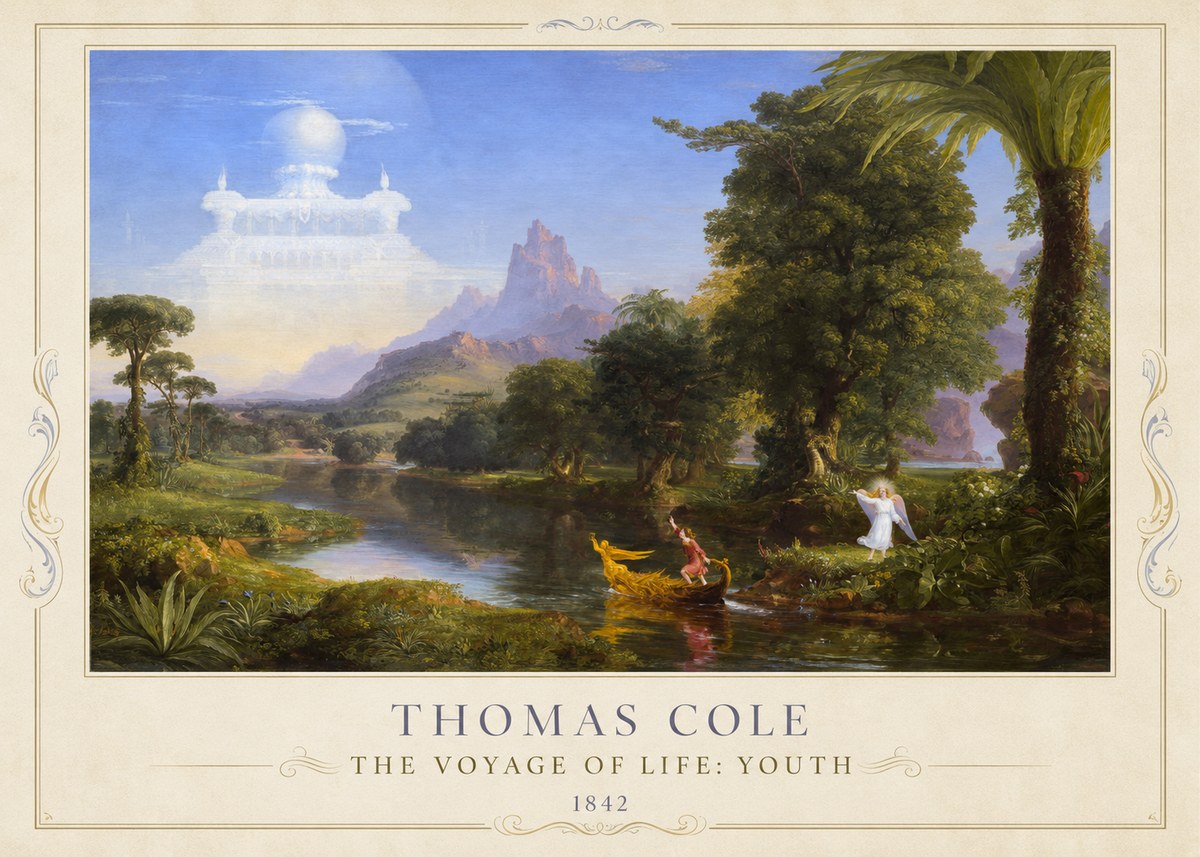 Thomas Cole The Voyage of Life: Youth IV No1 - Plakát
