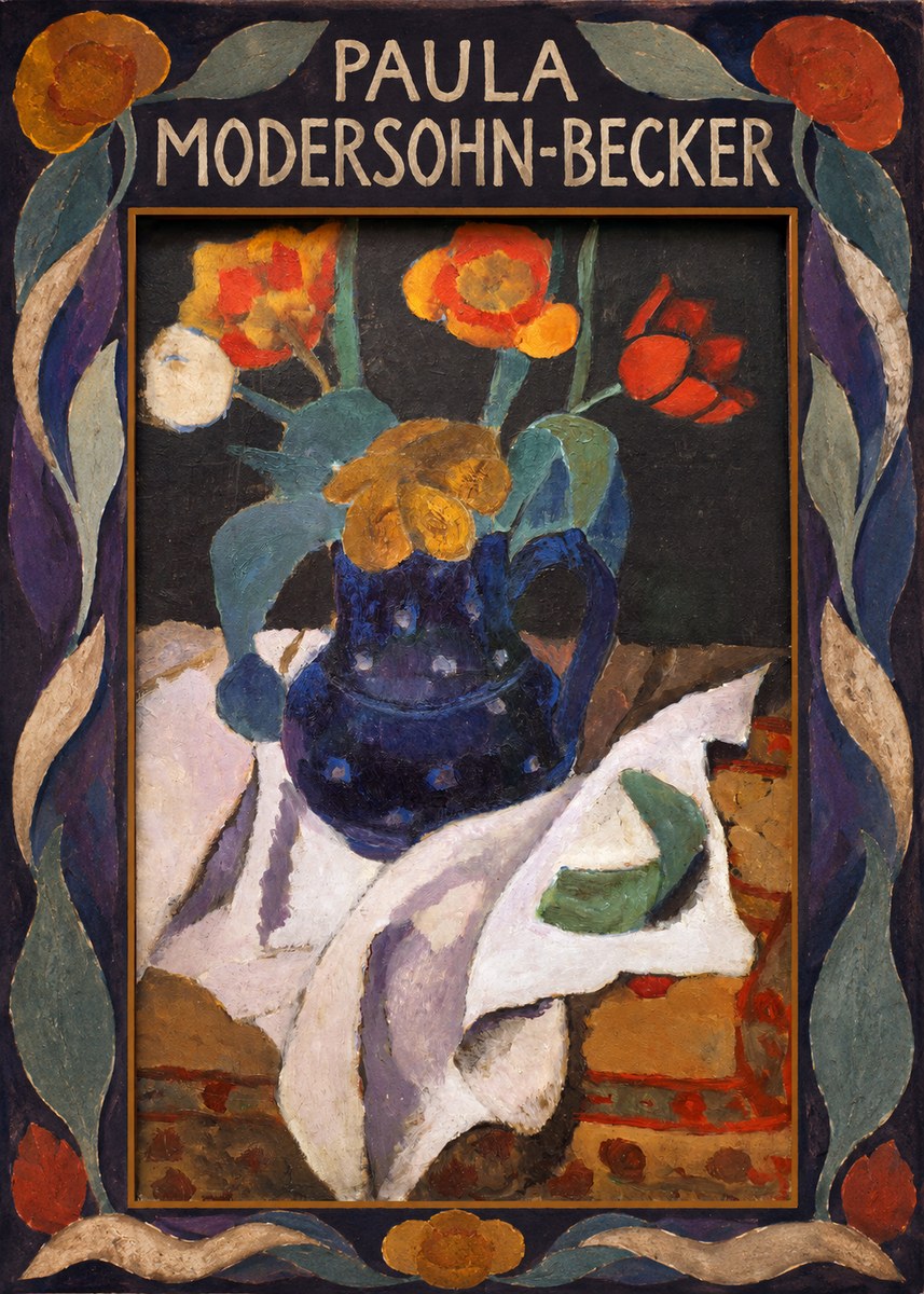 Paula Modersohn-Becker Still Life with Blue Jug and Flowers No3 - Plakát