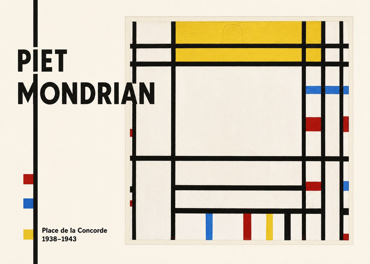 Piet Mondrian Place De La Concorde No3 - Plakát