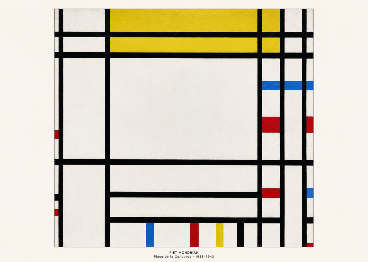 Piet Mondrian Place De La Concorde No5 - Plakát