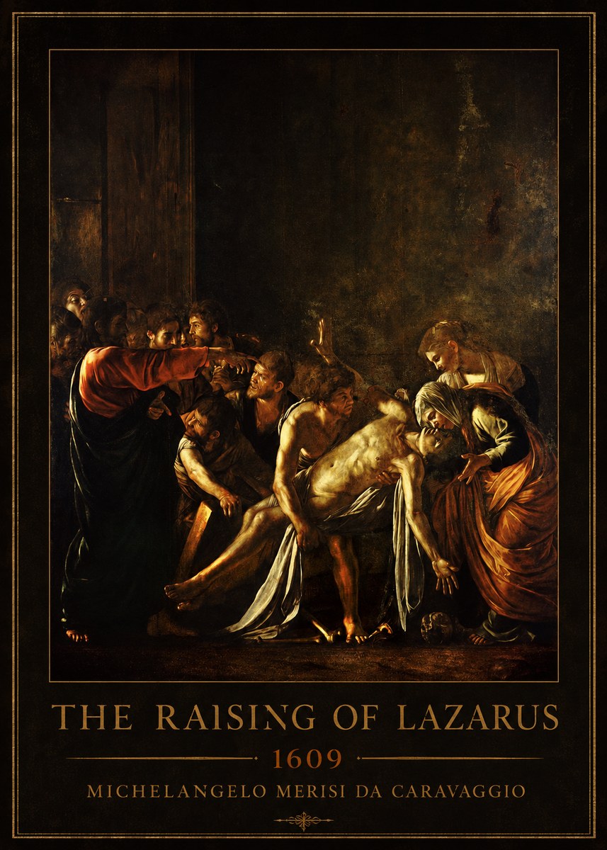 Michelangelo Merisi da Caravaggio The Raising of Lazarus No1 - Plakát