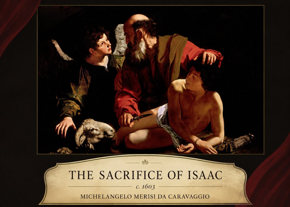 Michelangelo Merisi da Caravaggio The Sacrifice of Isaac III No4 - Plakát