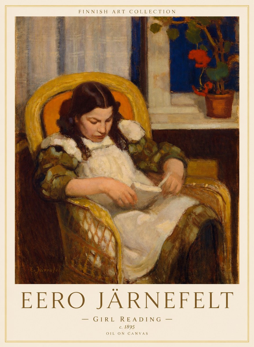 Eero Järnefelt Girl Reading No1 - Plakát