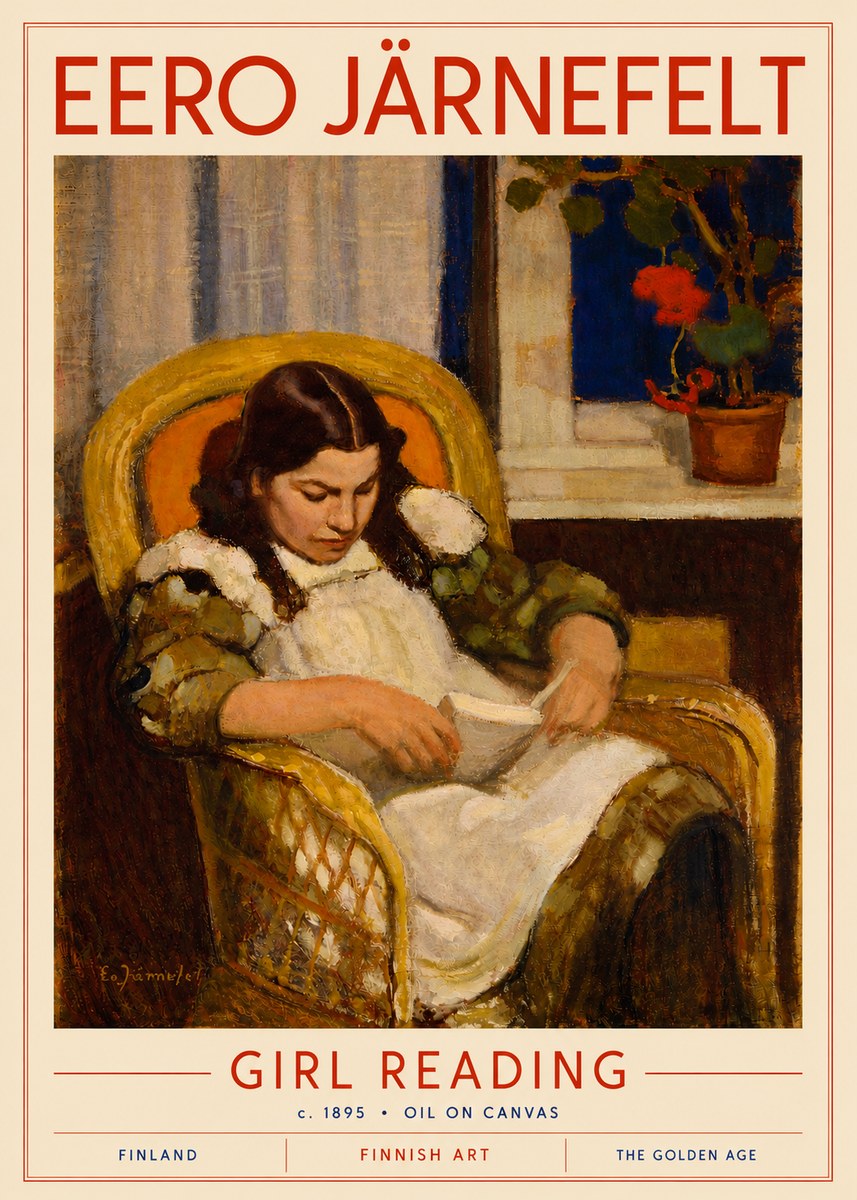 Eero Järnefelt Girl Reading No4 - Plakát