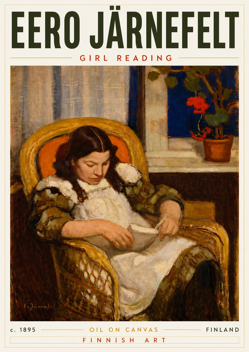 Eero Järnefelt Girl Reading No6 - Plakát