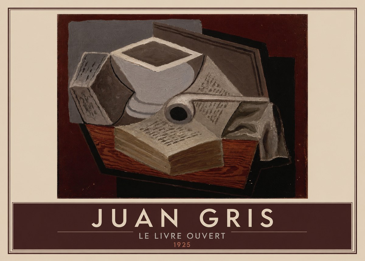 Juan Gris Le Livre Ouvert No5 - Plakát
